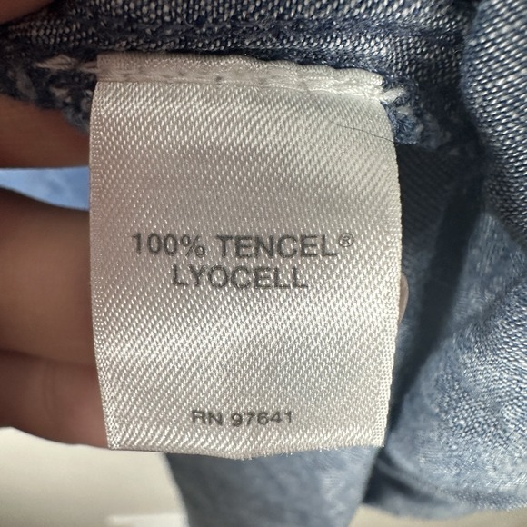 J Jill Denim Tunic Shirt Womens XL Blue Chambray Button Up Closet Staple Classic - Picture 6 of 6